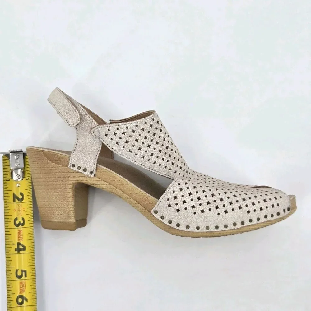 Dansko Teagan Leather Sandals Womens Size 41 White Slingback Neutral  Granny